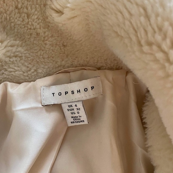 Topshop premium teddy coat cream - Picture 4 of 8
